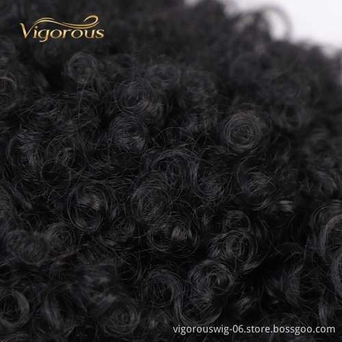 High Quality Headwrap Machine Made Dropshipping Black Short Afro Wholesale Cheap Spring Curly Wig With Headband Attached